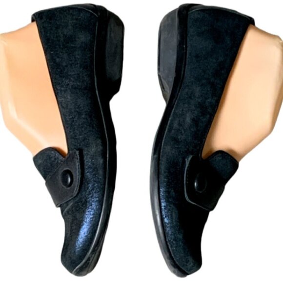 Dansko Olena Metallic Midnight Blue Leather Slip On Loafers Sz 38 or 7.5-8 #46E - Picture 5 of 10